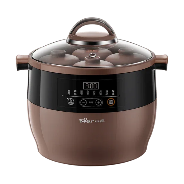 Bear DDZ-B45Z2 Electric Stew Pot | 4.5L | Purple Clay | Slow Cook | 110V