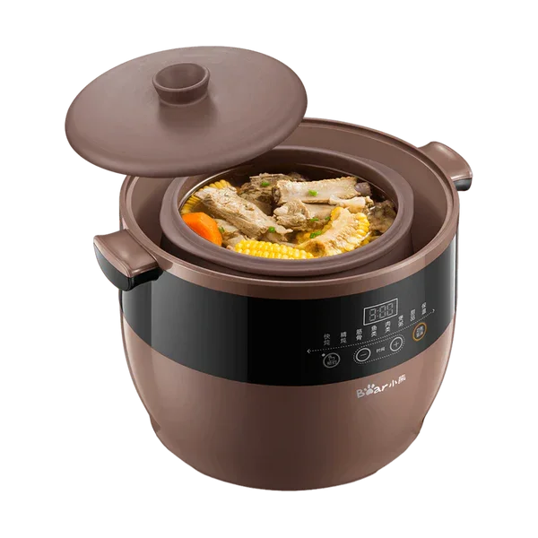 Bear DDZ-B45Z2 Electric Stew Pot | 4.5L | Purple Clay | Slow Cook | 110V