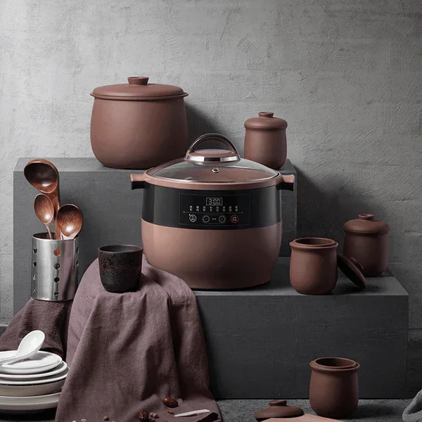 Bear DDZ-B45Z2 Electric Stew Pot | 4.5L | Purple Clay | Slow Cook | 110V
