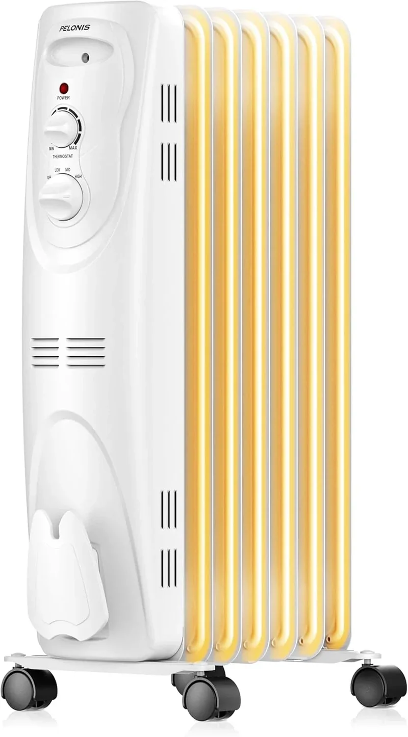 [Pelonis PHO15A2AGW] Electric Oil Filled Radiator Heater | 1500W | White