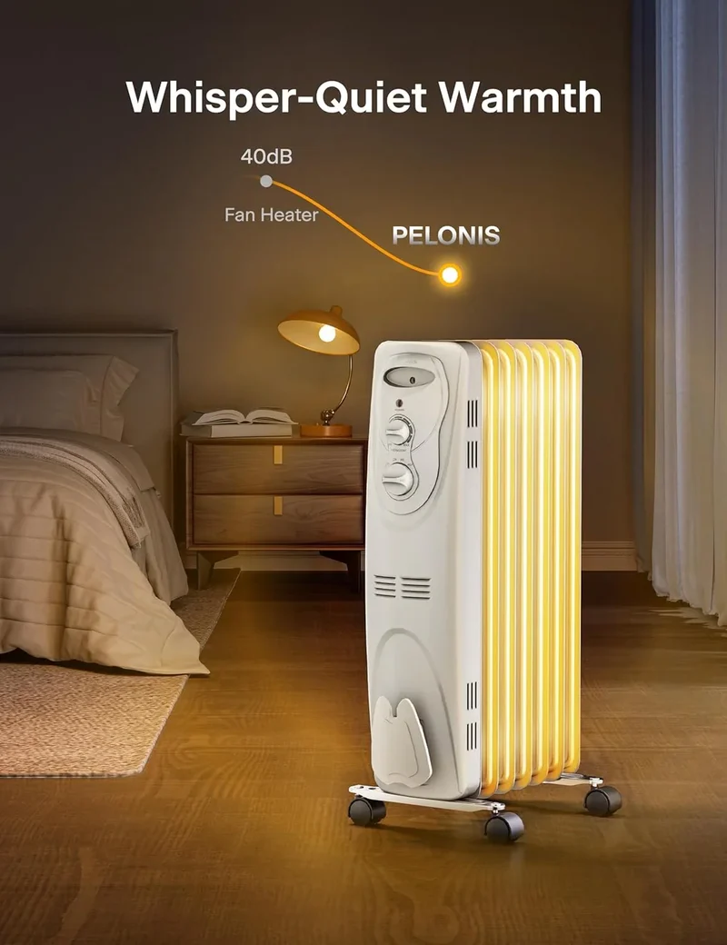 [Pelonis PHO15A2AGW] Electric Oil Filled Radiator Heater | 1500W | White
