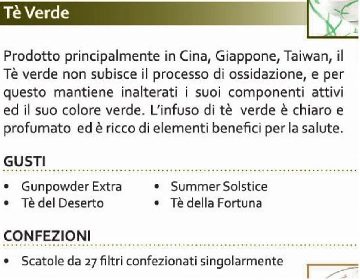 Tè Verde Gunpowder Extra Natura Life 27 filtri
