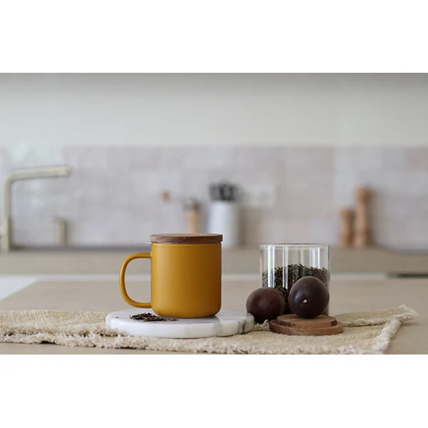 Tisanière mug Juliet en grès jaune 300 ml Ogo