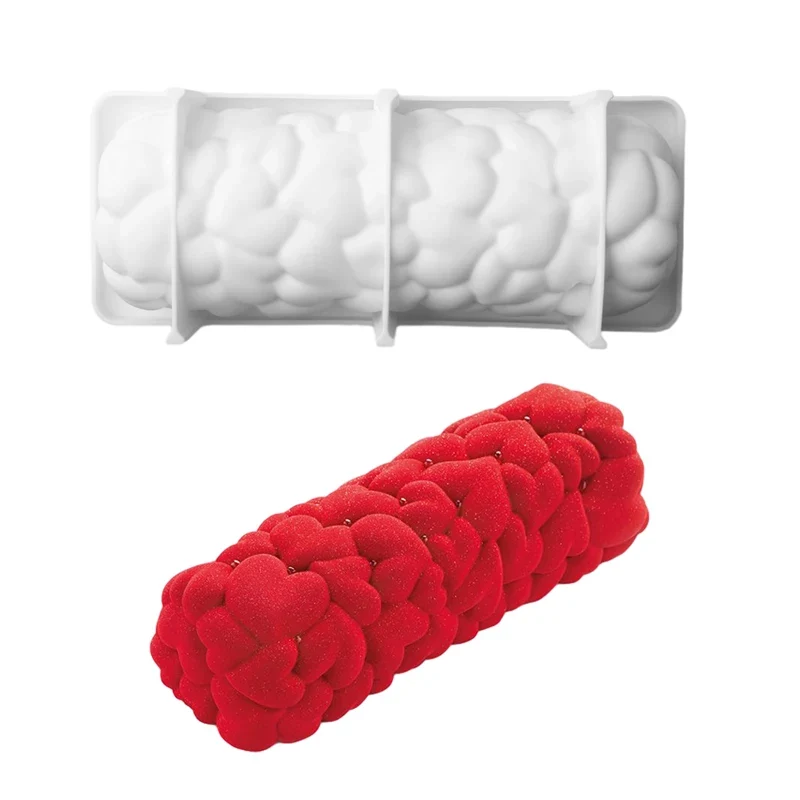 Moule Silicone Bûche Cœurs | Pâtisserie & Entremet