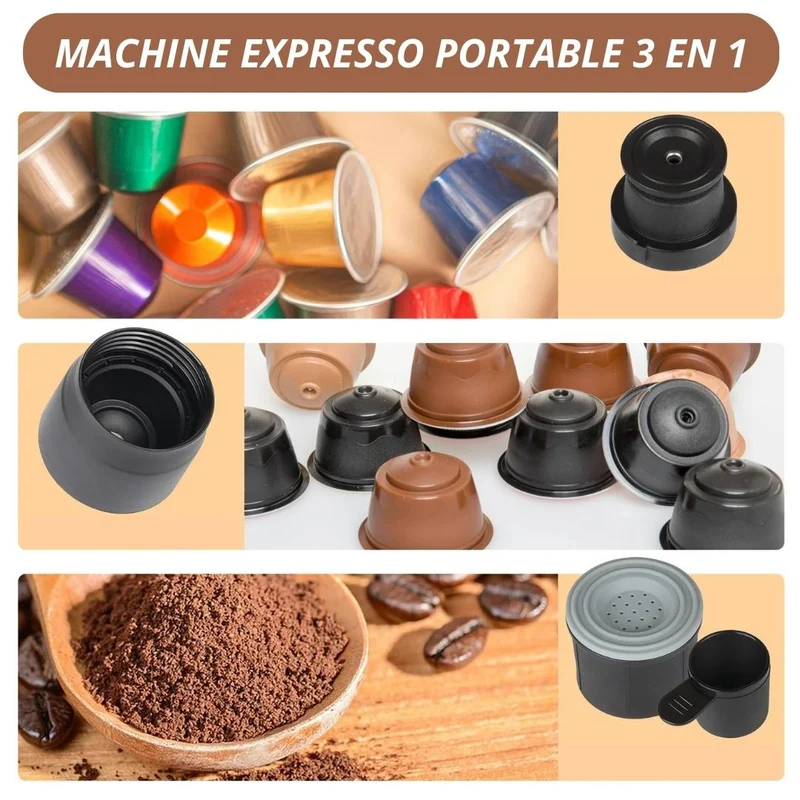 Machine Expresso Portable - Capsules + Café poudre