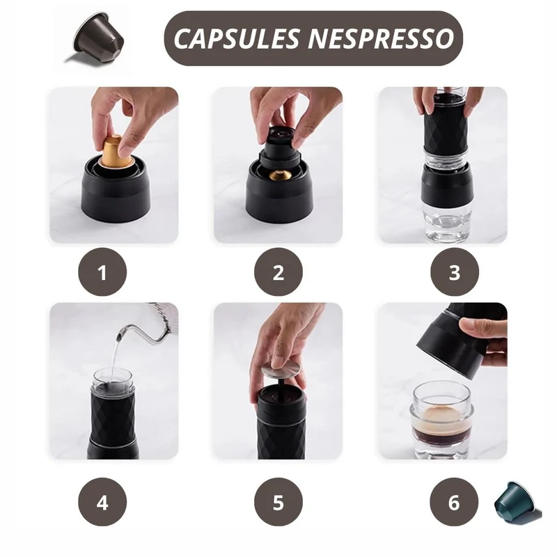Machine Expresso Portable - Capsules + Café poudre