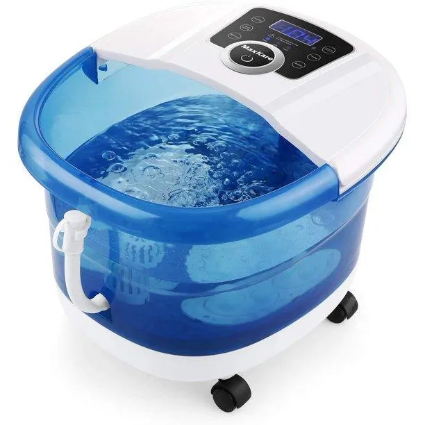 MaxKare 6-in-1 Motorized Foot Spa Bath Massager | 3-Speed Frequency Conversion | Automatic Heat and Bubbles