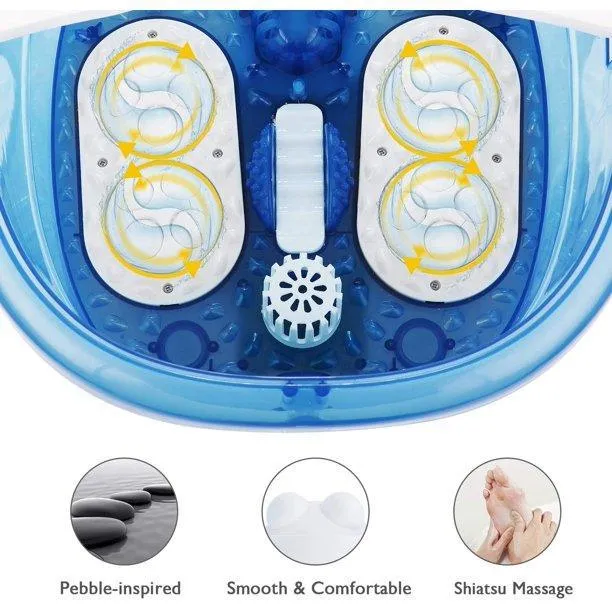 MaxKare 6-in-1 Motorized Foot Spa Bath Massager | 3-Speed Frequency Conversion | Automatic Heat and Bubbles