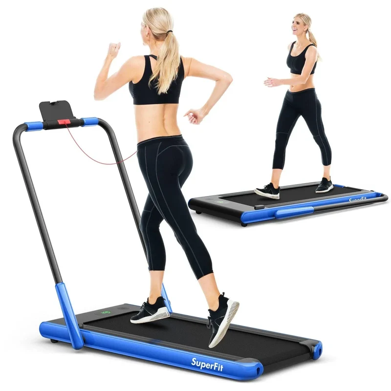 SuperFit Folding Treadmill SP37513 with Remote Control and LED Display，2-in-1