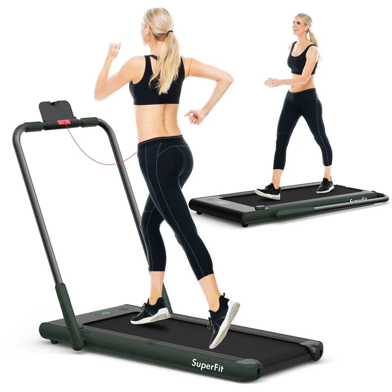 SuperFit Folding Treadmill SP37513 with Remote Control and LED Display，2-in-1
