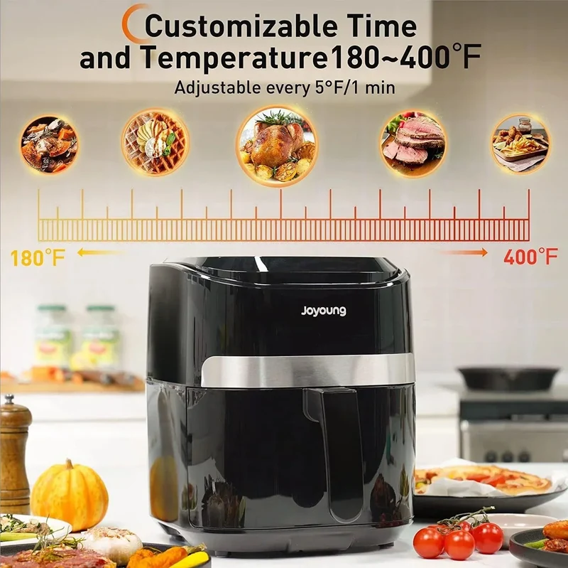 Joyoung K45-VF-571 Air Fryer | 4.8QT | 8-in-1 | 93% Less Fat | LED Touch | 120V