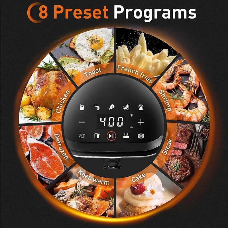 Joyoung K45-VF-571 Air Fryer | 4.8QT | 8-in-1 | 93% Less Fat | LED Touch | 120V