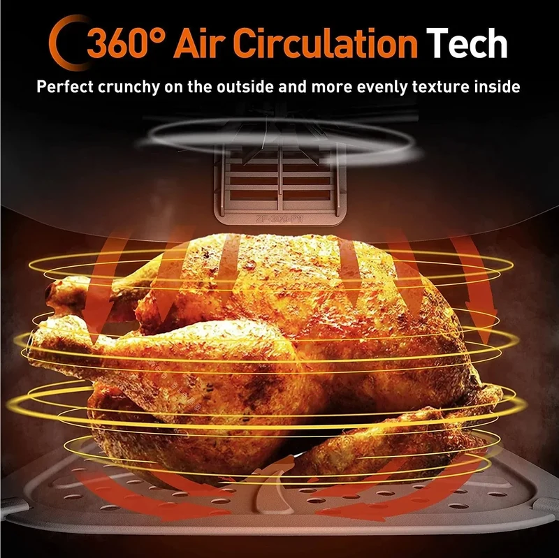 Joyoung K45-VF-571 Air Fryer | 4.8QT | 8-in-1 | 93% Less Fat | LED Touch | 120V