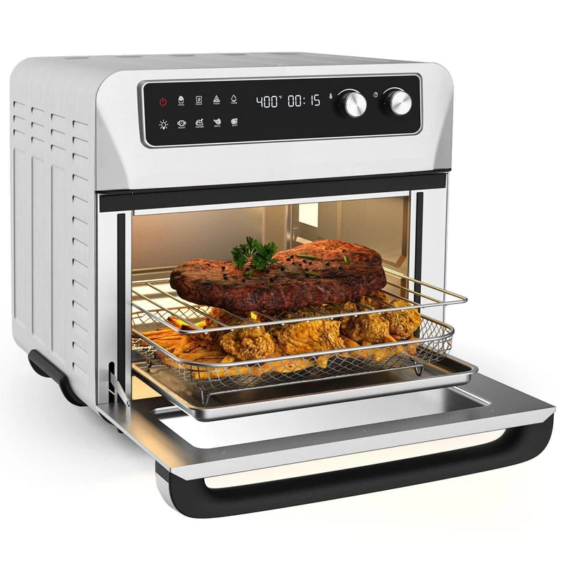 Costway ES10091US-SL Air Fryer Toaster Oven | 21QT | 8-in-1 | 1800W | 360° Convection | 120V