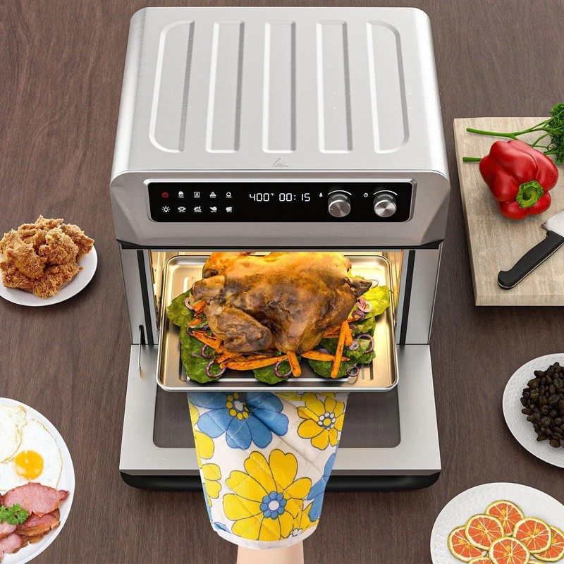 Costway ES10091US-SL Air Fryer Toaster Oven | 21QT | 8-in-1 | 1800W | 360° Convection | 120V