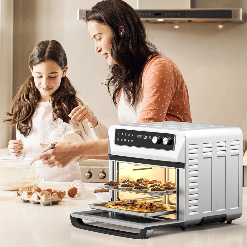 Costway ES10091US-SL Air Fryer Toaster Oven | 21QT | 8-in-1 | 1800W | 360° Convection | 120V