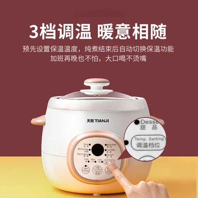Tonze DGD10-10BAG Electric Stew Pot | 1L | Ceramic | Soup & Porridge | 110V