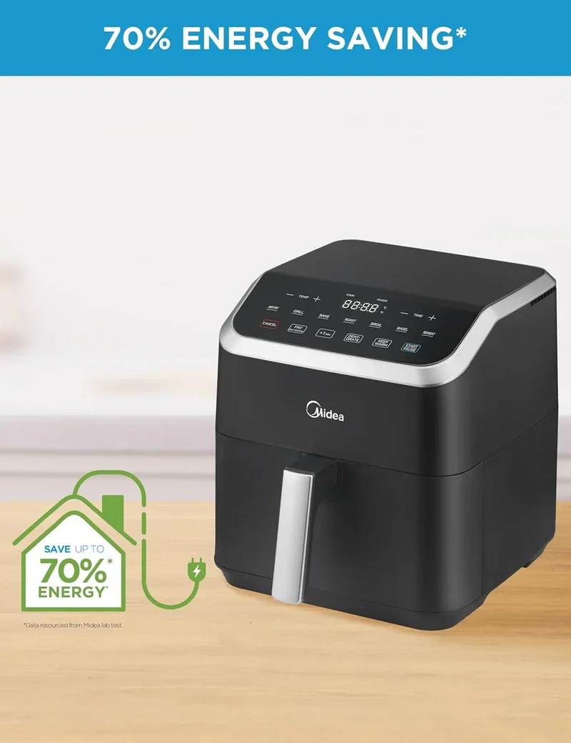 Midea MAD50109APK Air Fryer | 5.5QT | 9-in-1 | HeatXpress Technology | 1500W | 120V