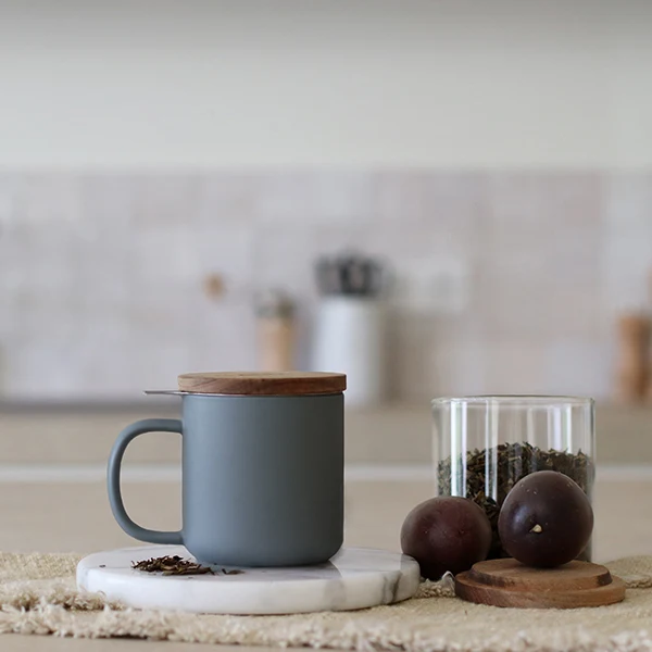 Tisanière mug Juliet en grès gris 300 ml Ogo