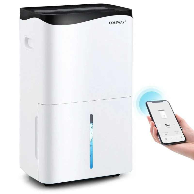 Home 100-Pint Dehumidifier ES10106US-WH,with Smart App and Alexa Control for Home and Basements
