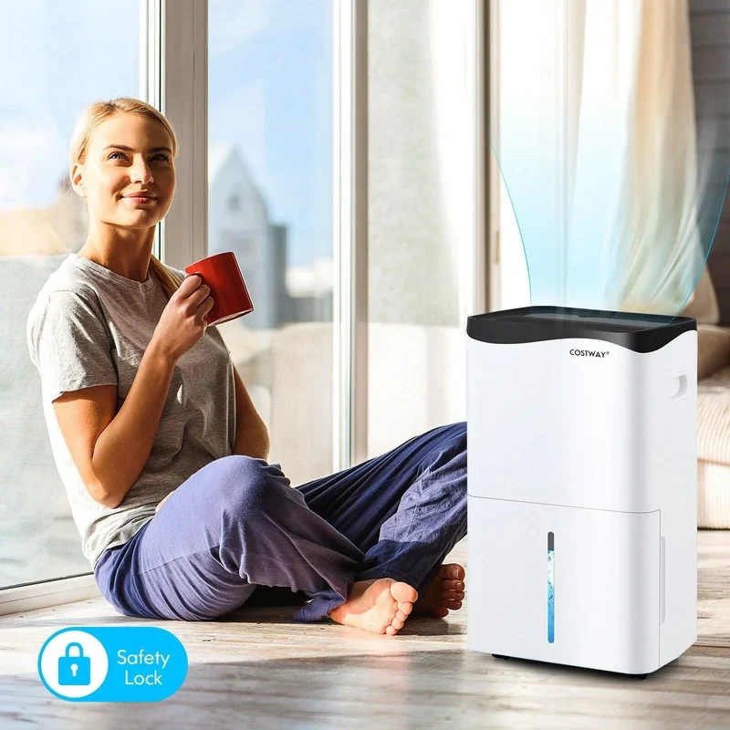 Home 100-Pint Dehumidifier ES10106US-WH,with Smart App and Alexa Control for Home and Basements