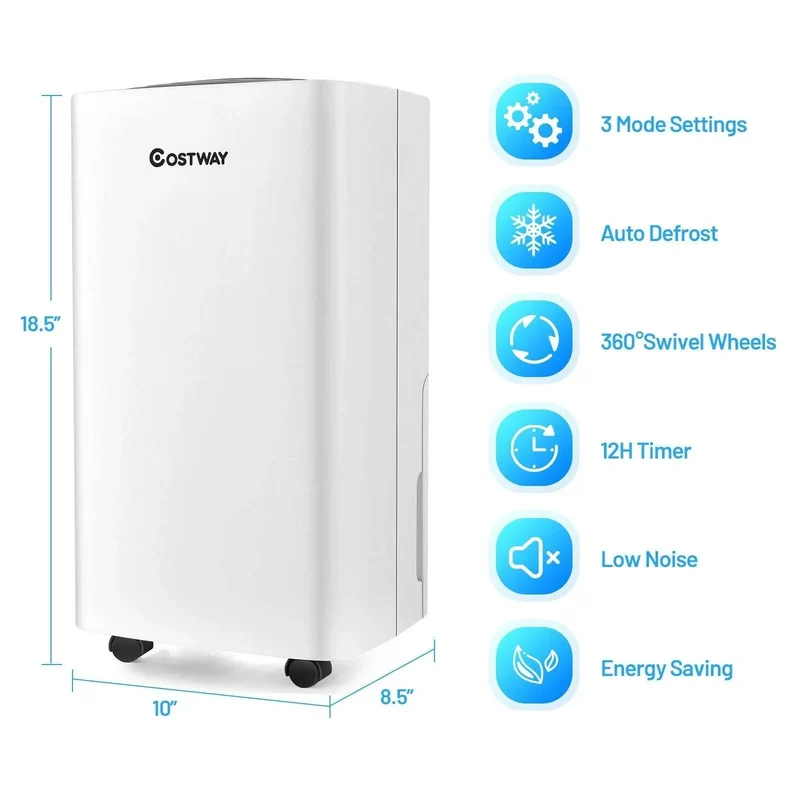 Portable Dehumidifier ES10014US For Medium To Large Spaces，24 Pints 1500 Sq. Ft