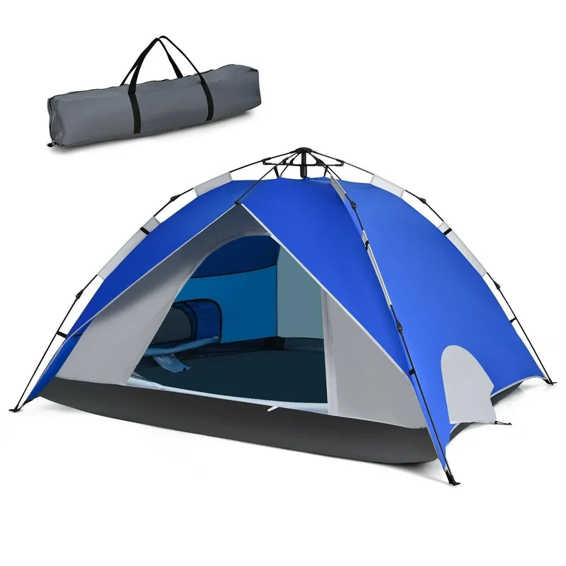 Waterproof Camping Tent GP11624，2-in-1 4 Person Instant Pop-up Tent