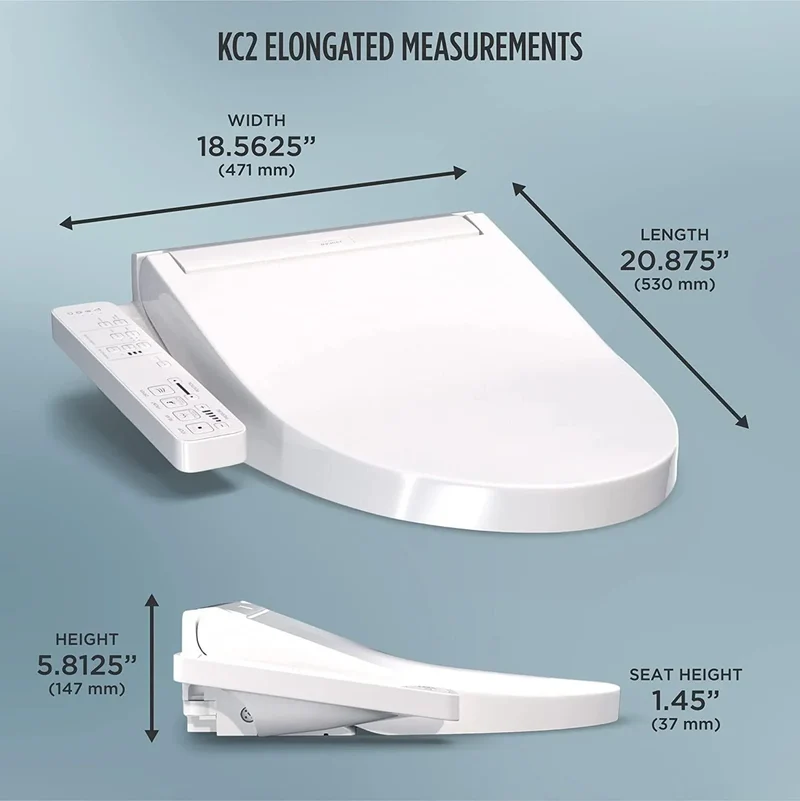 TOTO WASHLET KC2,Electronic Bidet Toilet Seat with Heated Seat and SoftClose Lid