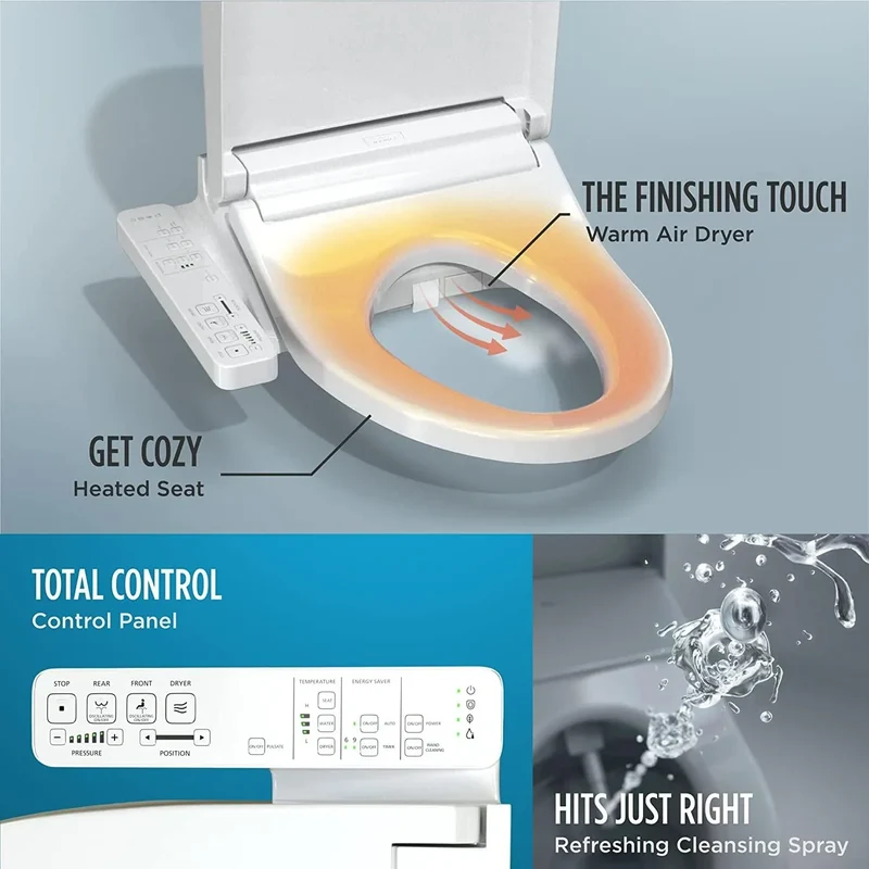 TOTO WASHLET KC2,Electronic Bidet Toilet Seat with Heated Seat and SoftClose Lid