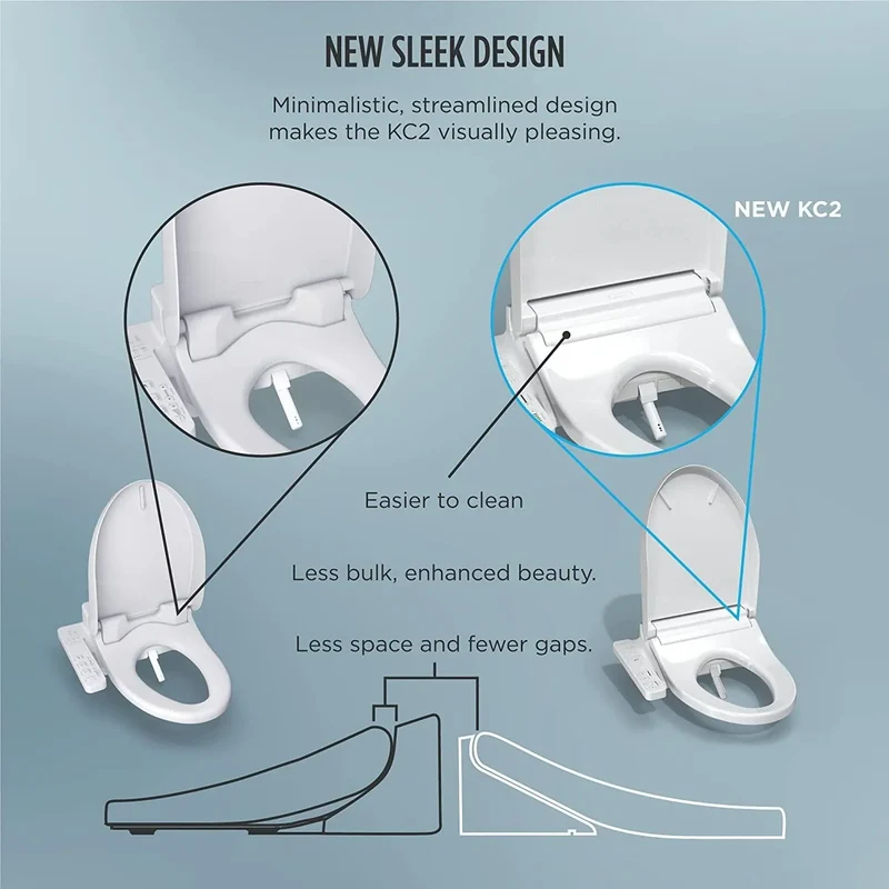 TOTO WASHLET KC2,Electronic Bidet Toilet Seat with Heated Seat and SoftClose Lid