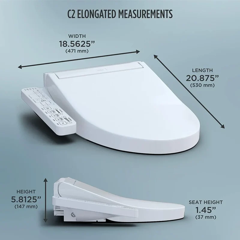 TOTO Washlet C2 Electronic Bidet Toilet Seat, PREMIST, EWATER+, Heated Seat, 110V