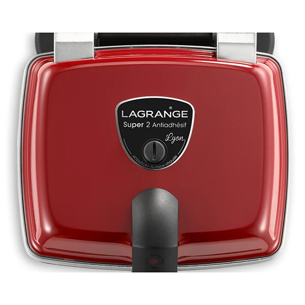 Gaufrier électrique 2 plaques Super 2 Antiadhésif rouge 1000 W Lagrange