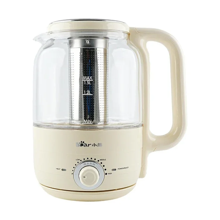 Bear ZDH-E15N4 Electric Kettle | 1.5L | Milky White | Fast Boil | Auto Shut-off | 110V