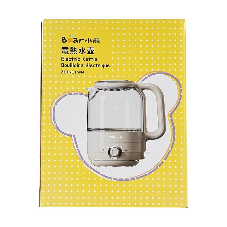 Bear ZDH-E15N4 Electric Kettle | 1.5L | Milky White | Fast Boil | Auto Shut-off | 110V