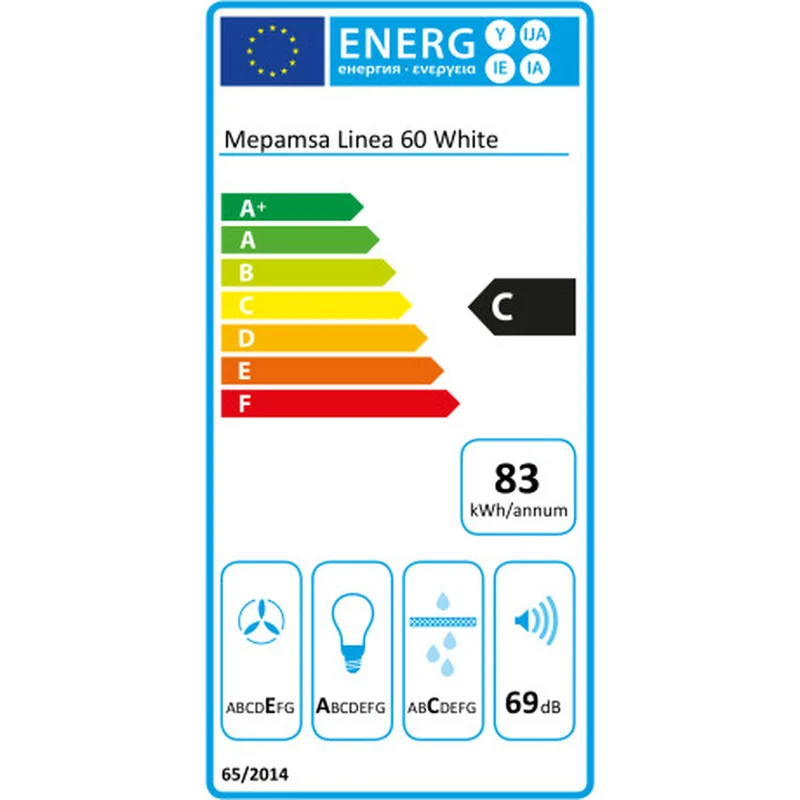 Hotte Conventionnelle Mepamsa LINEA 140 W Blanc 60 cm