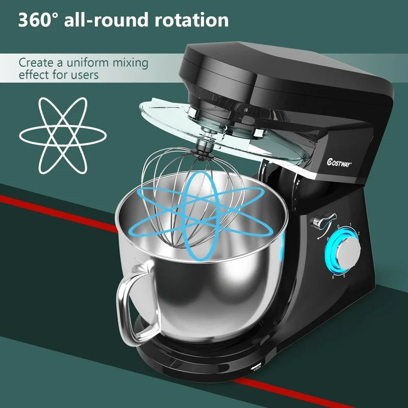 Costway Stand Mixer 96851023，7.5 QT Tilt-Head with Dough Hook Beater,6 Speed 660W