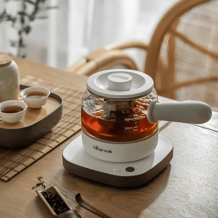 Bear ZCQ-A05S2 Electric Tea Maker Set | 0.5L | Glass Teapot | Auto Brew | Compact | Home & Office | 110V