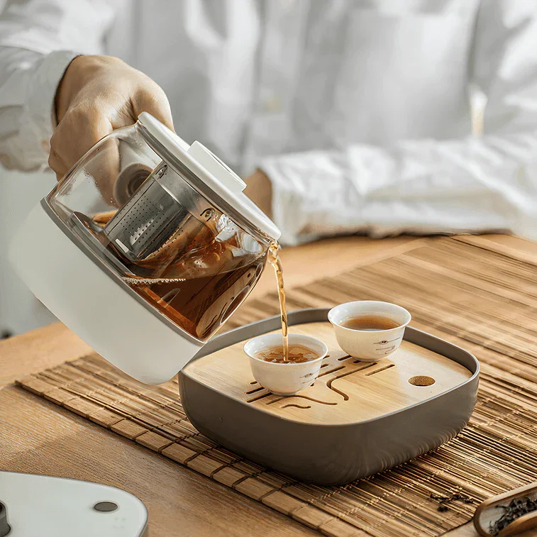 Bear ZCQ-A05S2 Electric Tea Maker Set | 0.5L | Glass Teapot | Auto Brew | Compact | Home & Office | 110V