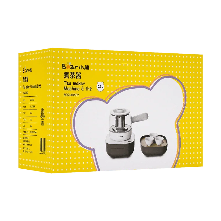 Bear ZCQ-A05S2 Electric Tea Maker Set | 0.5L | Glass Teapot | Auto Brew | Compact | Home & Office | 110V