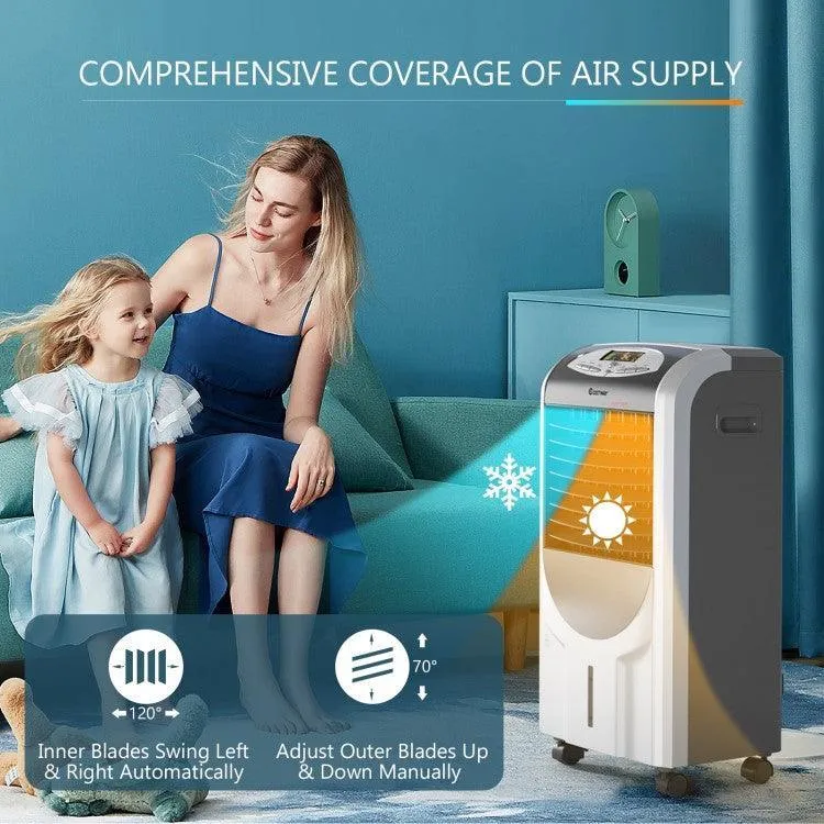 [Costway EP23664B] Portable Air Cooler Fan with Heater and Humidifier Function