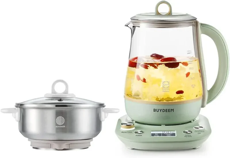 Buydeem K2693 Health Kettle | 1.5L | Pot-in-Pot | 9 Modes | Schott Glass | 110V
