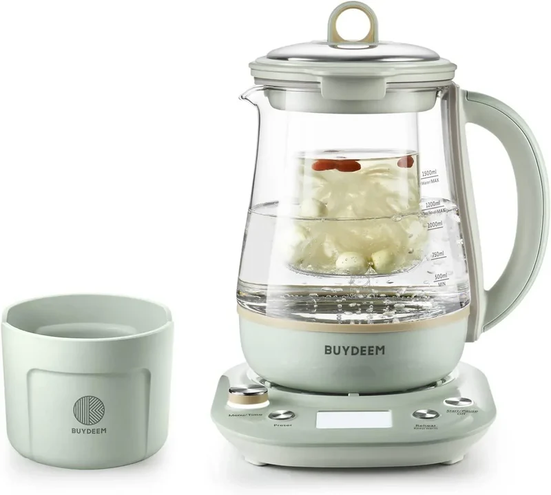 Buydeem K2693 Health Kettle | 1.5L | Pot-in-Pot | 9 Modes | Schott Glass | 110V