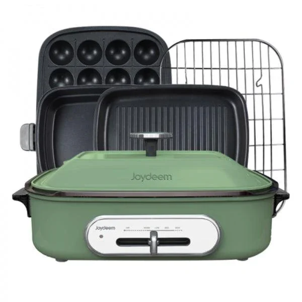 Joydeem IT-6099B Multi-Function Cooking Pot | 4L | 1200W | 4 Pans | Ceramic Non-Stick | ETL | Mint Green
