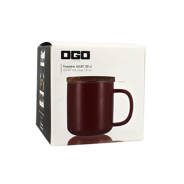 Tisanière mug Juliet en grès bordeaux 300 ml Ogo