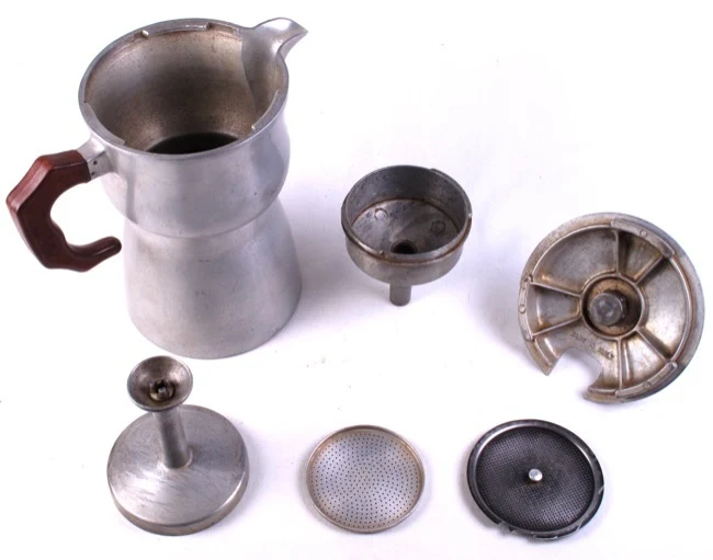 CAFFEXPRESS Moka Pot Italy 1940's? Cast Alloy RARE Coffee Maker