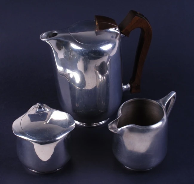 3 Piece English MODERNIST Organic Coffee Service PICQUOT WARE Eames Era