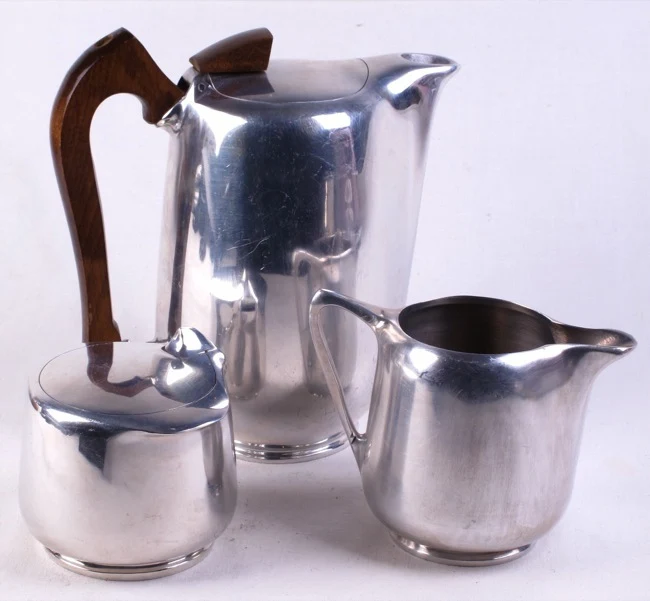 3 Piece English MODERNIST Organic Coffee Service PICQUOT WARE Eames Era