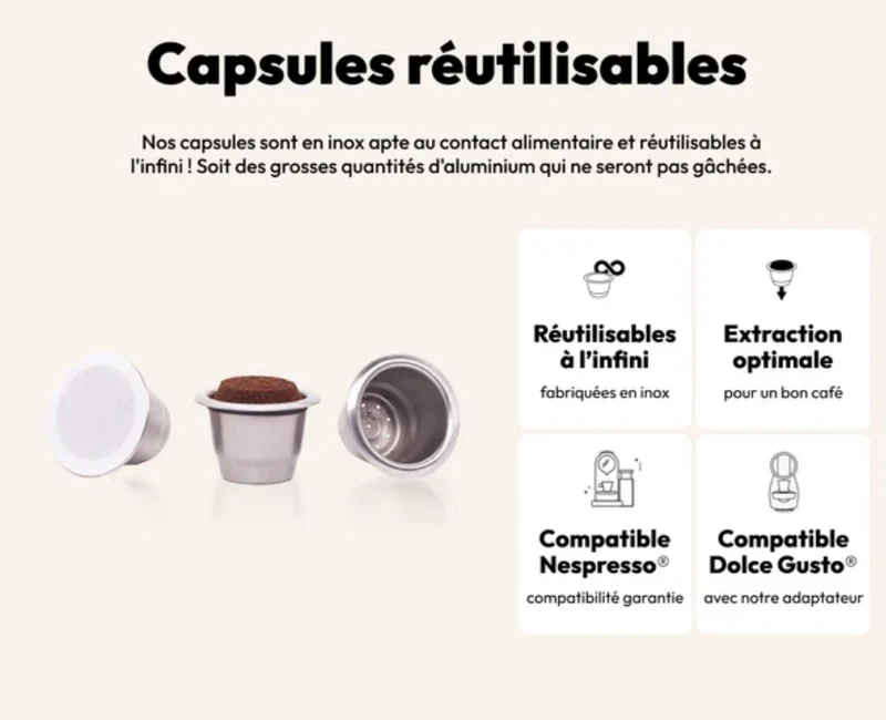 Capsules réutilisables pour Nespresso® X3