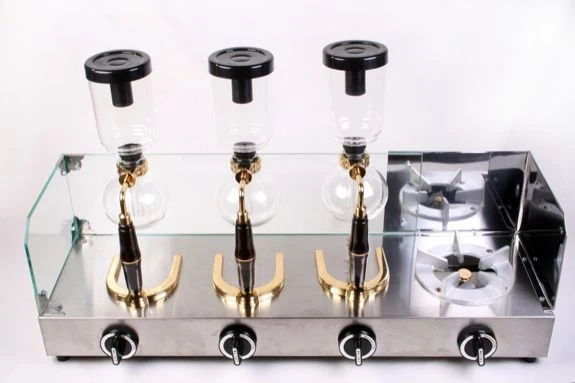 LPG Syphon Coffee Bar AKIRA 3 Burner + Kettle Burner ~Stainless Steel~