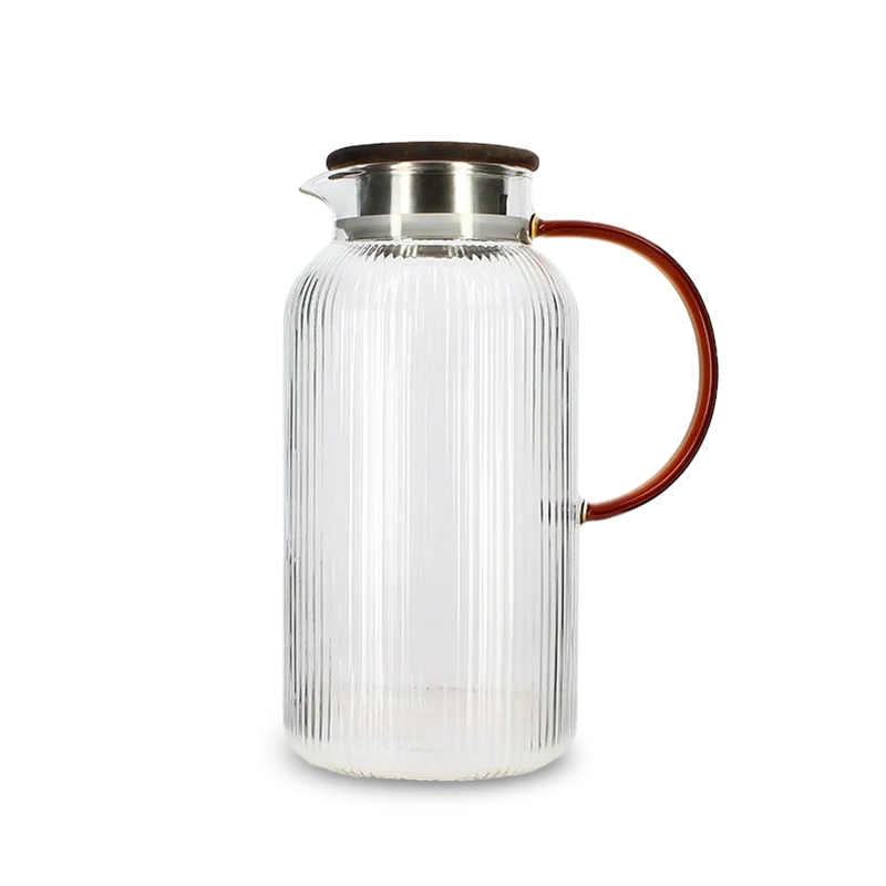 Carafe en verre KARL 2L orange graphite et couvercle